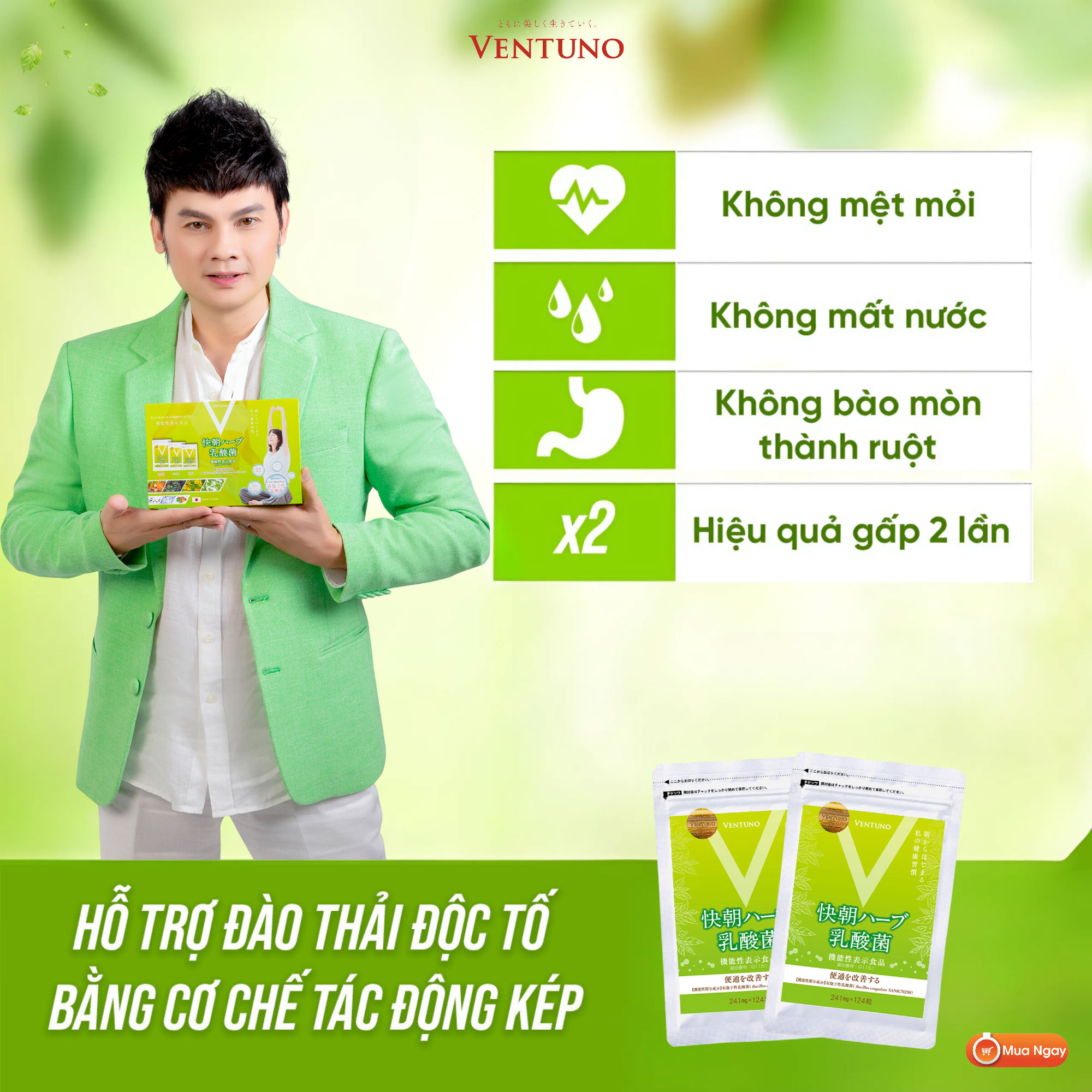 Ventuno Kaicho Herb Lactic Acid Bacteria cùng NSƯT Kim Tiểu Long