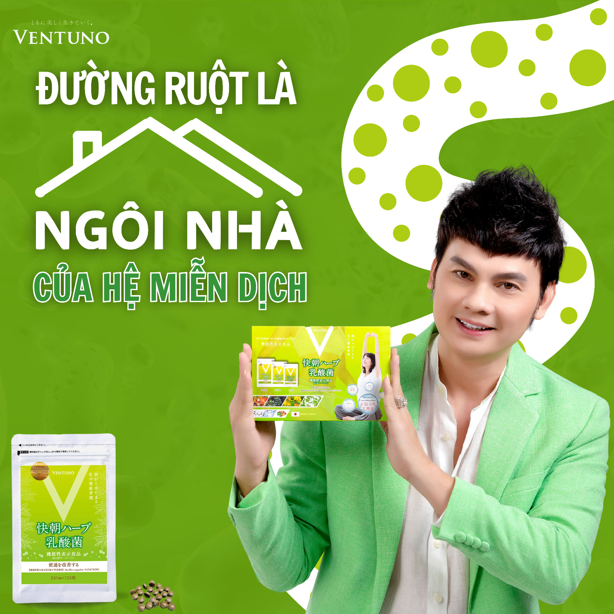 Ventuno Kaicho Herb Lactic Acid Bacteria cùng NSƯT Kim Tiểu Long