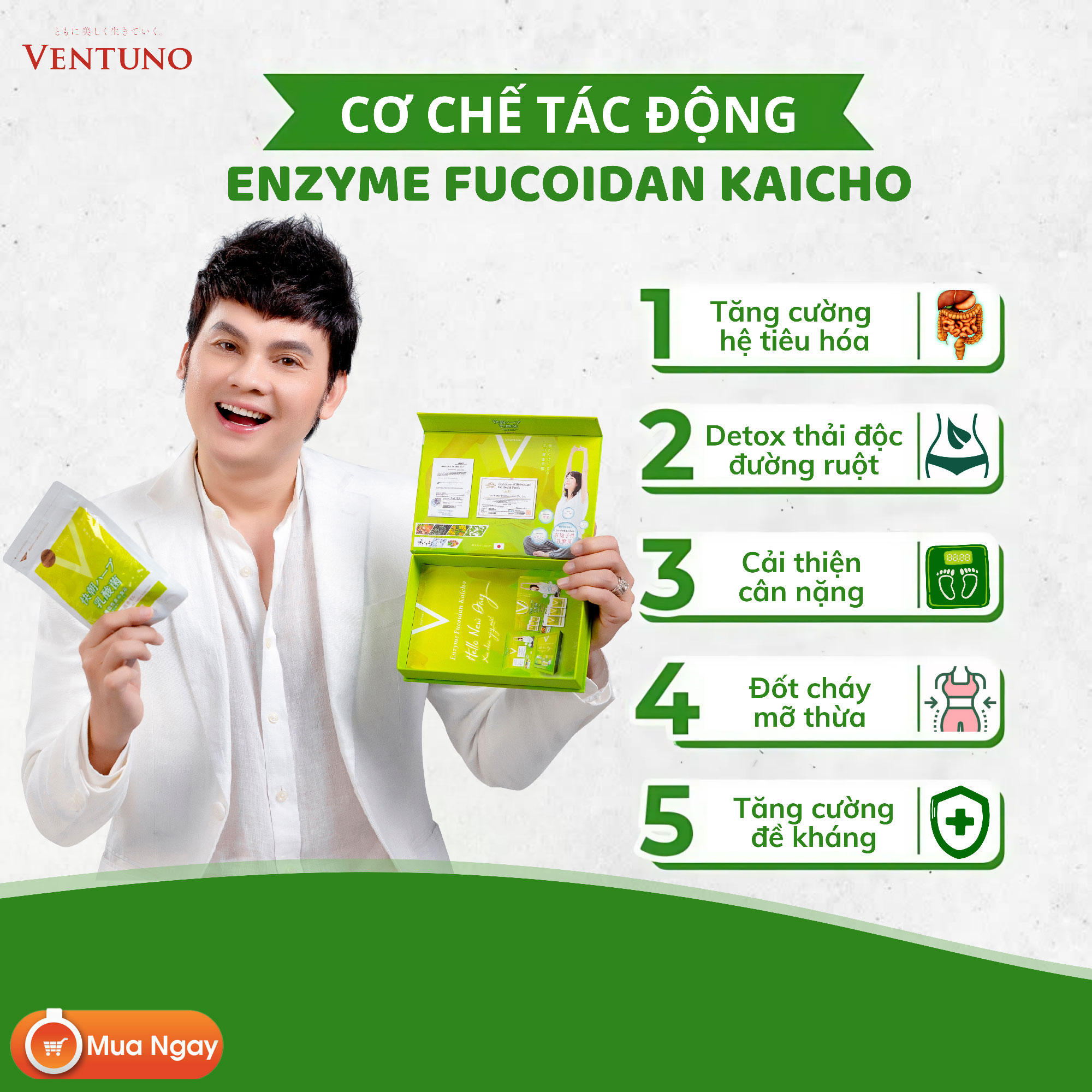 Ventuno Kaicho Herb Lactic Acid Bacteria cùng NSƯT Kim Tiểu Long: