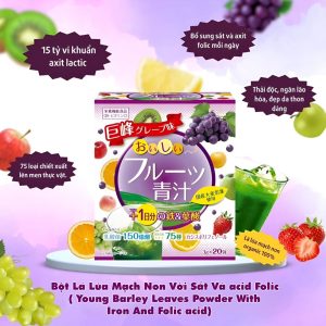 Bột Lá Lúa Mạch Non Với Sắt và Acid Folic