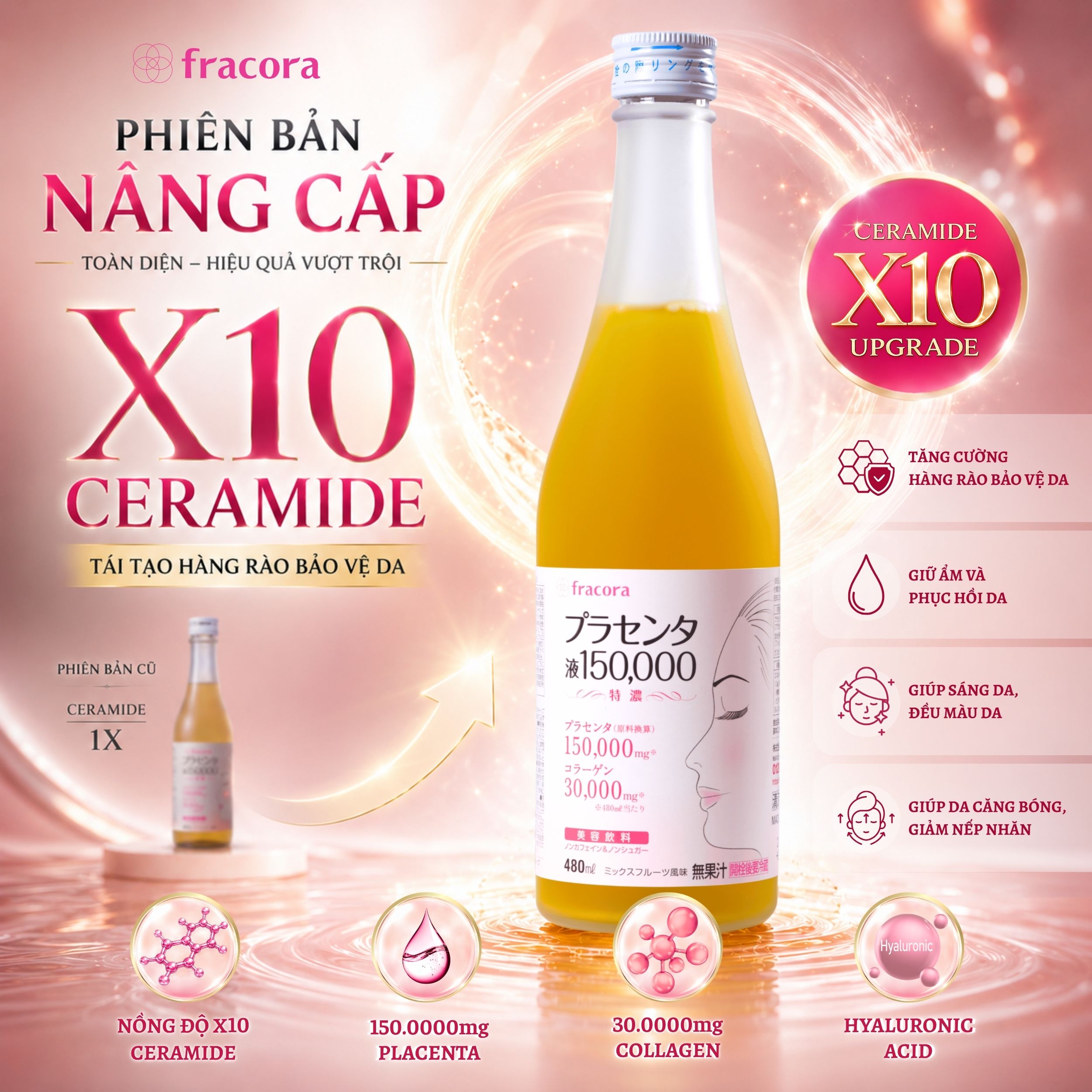 Nước Uống Nhau Thai Fracora Placenta Drink 150.000mg New