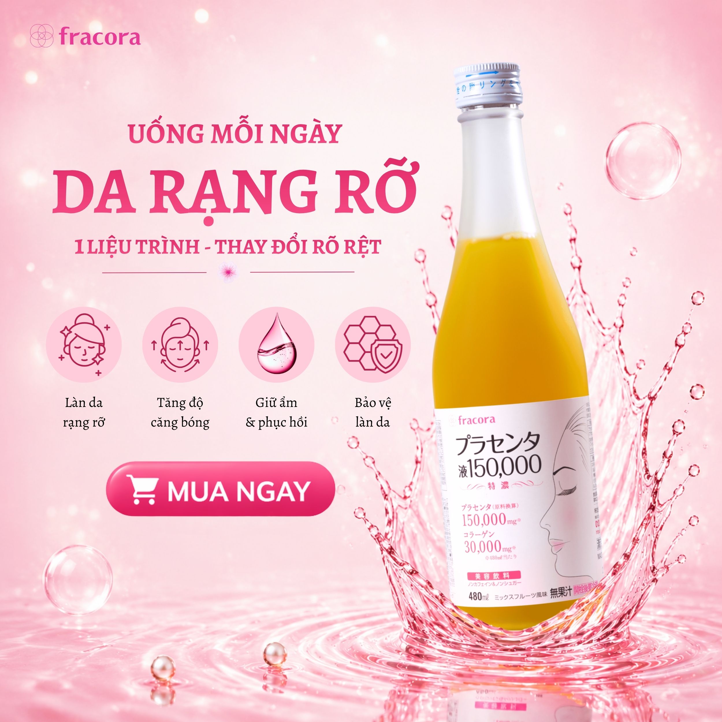 Nước Uống Nhau Thai Fracora Placenta Drink 150.000mg New
